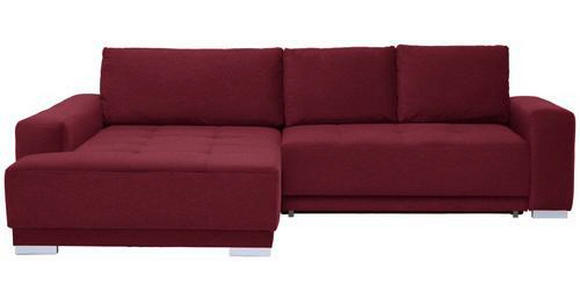 ECKSOFA in Flachgewebe Rot  - Rot/Silberfarben, Design, Holz/Textil (195/293cm) - Cantus