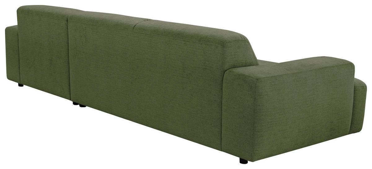 ECKSOFA 294/184 cm  in Flachgewebe Olivgrün Rücken echt  294/184 cm  - Schwarz/Olivgrün, KONVENTIONELL, Kunststoff/Textil (294/184cm) - Hom`in