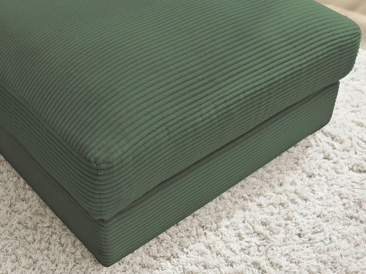 HOCKER LEONARD Cord Dunkelgrün  - Dunkelgrün/Schwarz, MODERN, Kunststoff/Textil (86/43/86cm)