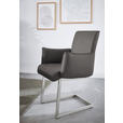 ARMLEHNSTUHL  in Stahl Mikrofaser  - Edelstahlfarben/Anthrazit, Design, Holzwerkstoff/Textil (63/91/60cm) - Dieter Knoll