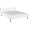 BETT 180/200 cm  in Weiß  - Alufarben/Weiß, Design, Holzwerkstoff/Metall (180/200cm) - Carryhome