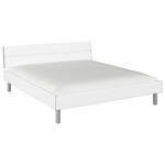 BETT 180/200 cm  in Weiß  - Alufarben/Weiß, Design, Holzwerkstoff/Metall (180/200cm) - Carryhome