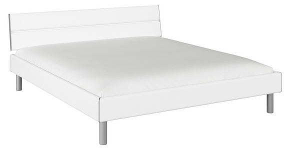 BETT 180/200 cm  in Weiß  - Alufarben/Weiß, Design, Holzwerkstoff/Metall (180/200cm) - Carryhome