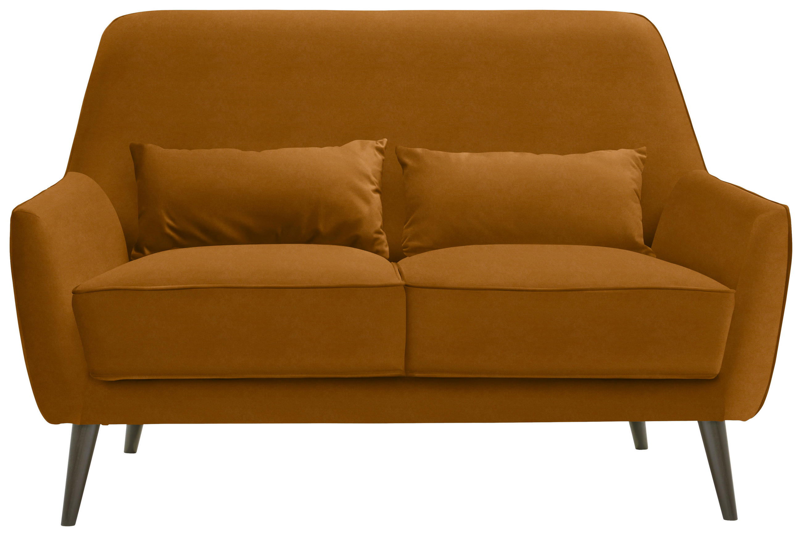 2-SITZER-SOFA in Mikrofaser Gelb  - Gelb/Schwarz, MODERN, Holz/Textil (135/86/80cm) - Carryhome