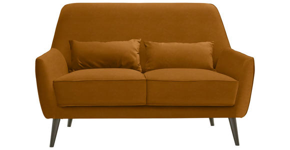 2-SITZER-SOFA in Mikrofaser Gelb - Gelb/Schwarz, MODERN, Holz/Textil (135/86/80cm) - Carryhome