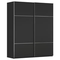 SCHWEBETÜRENSCHRANK Schwarz  - Chromfarben/Schwarz, Konventionell, Holzwerkstoff/Metall (181/223/68cm) - Novel