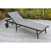 GARTENLIEGE 64,5/97,5/201 cm  - Graphitfarben/Grau, KONVENTIONELL, Textil/Metall (64,5/97,5/201cm) - Gardenson