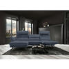 ECKSOFA in Velours Blau  153/283 cm  - Blau/Schwarz, Design, Textil/Metall (153/283cm) - Valdera