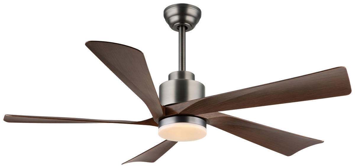 DECKENVENTILATOR - Dunkelbraun/Hellgrau, Basics, Kunststoff/Metall (132/48cm)