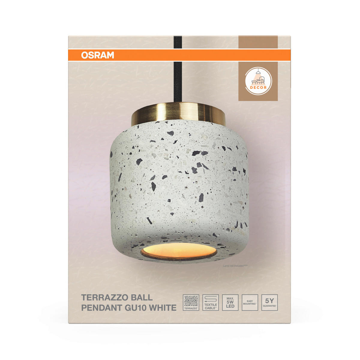 HÄNGELEUCHTE 10/150 cm  - Weiß, Basics, Stein (10/150cm) - Osram