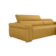 ECKSOFA DUA in Echtleder Senfgelb  293/170 cm  - Chromfarben/Senfgelb, Design, Leder/Metall (293/170cm) - Novel