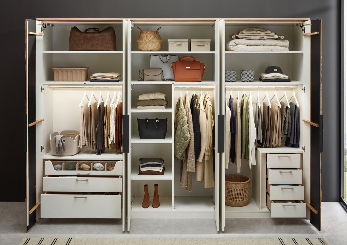DREHTÜRENSCHRANK in Weiss, Wildeiche  - Wildeiche/Weiss, Design, Holz/Holzwerkstoff (301,9/223,3/62cm) - Dieter Knoll