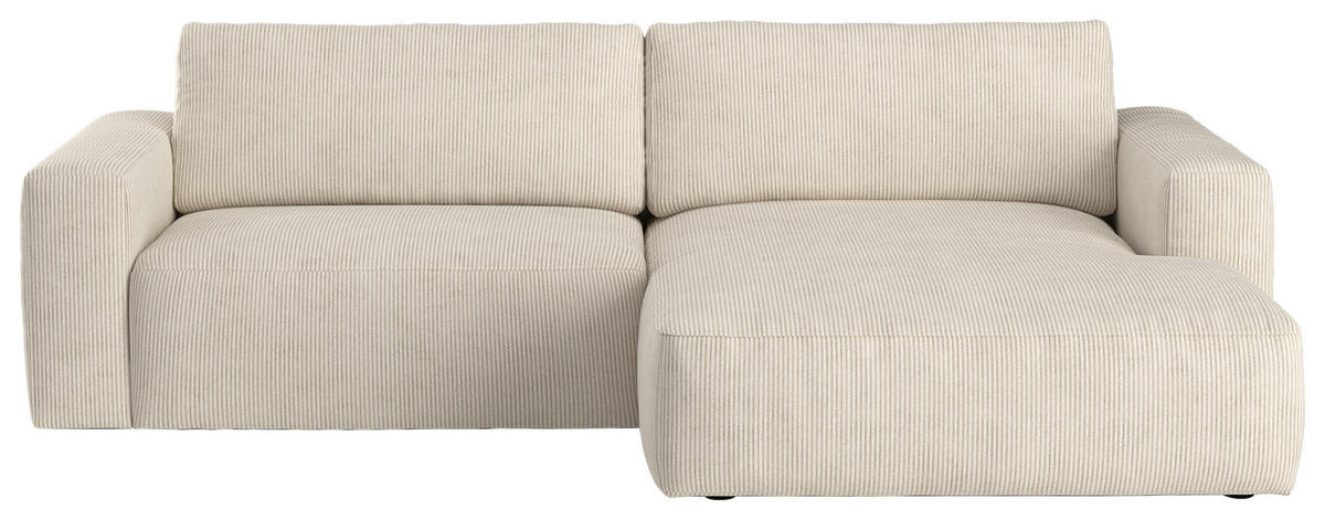 ECKSOFA  Beige Mikrofaser  - Beige/Schwarz, MODERN, Kunststoff/Textil (283/175cm) - MID.YOU