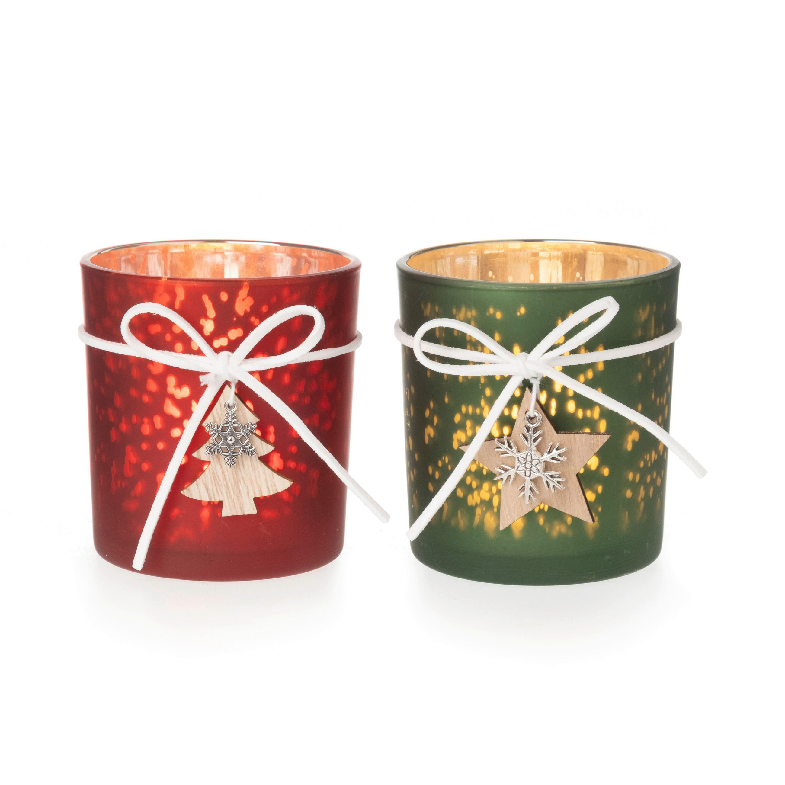 TEELICHTGLAS - Rot/Grün, LIFESTYLE, Glas (7,5/8cm) - X-Mas