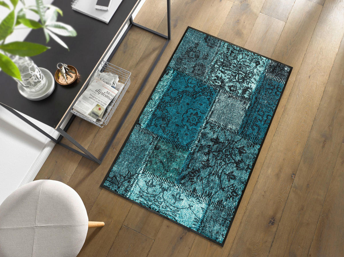 COVORAȘ DE INTRARE 75/120 cm  - turcoaz, Konventionell, plastic/textil (75/120cm) - wash+dry