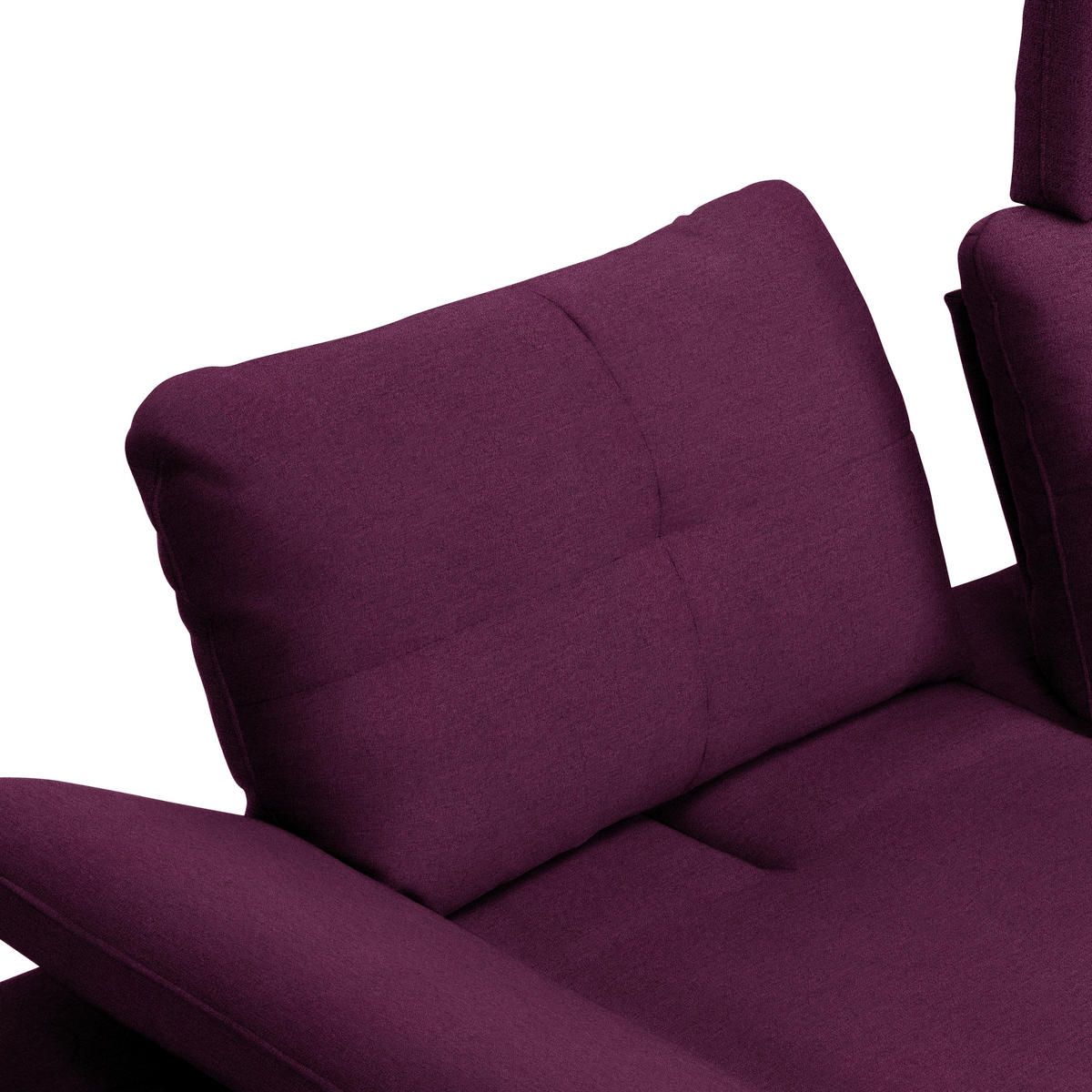 ECKSOFA in Webstoff Violett  - Violett/Schwarz, Design, Textil/Metall (301/179cm) - Chilliano