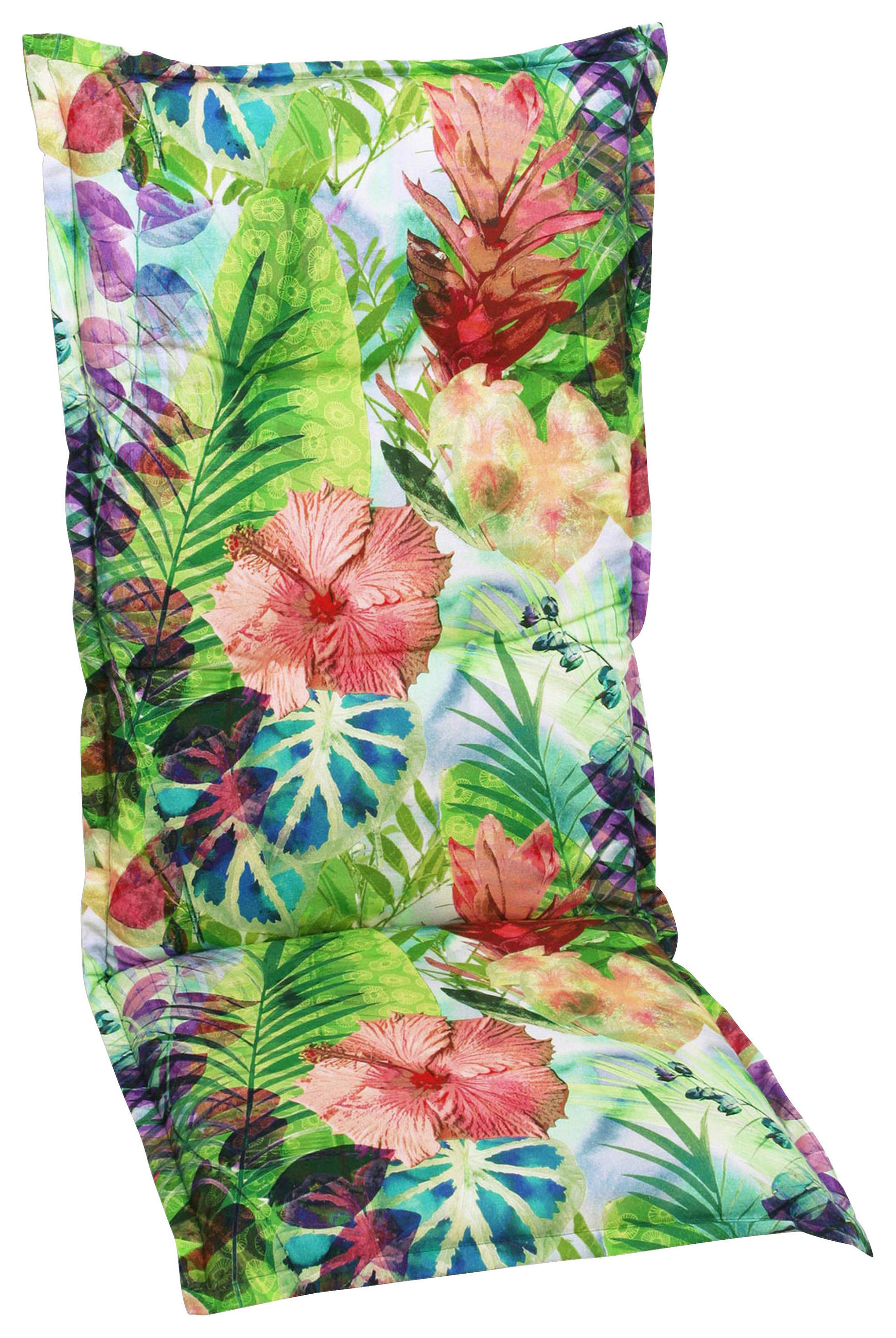 SESSELAUFLAGE Blume  - Blau/Lila, Design, Textil (50/7/108cm)