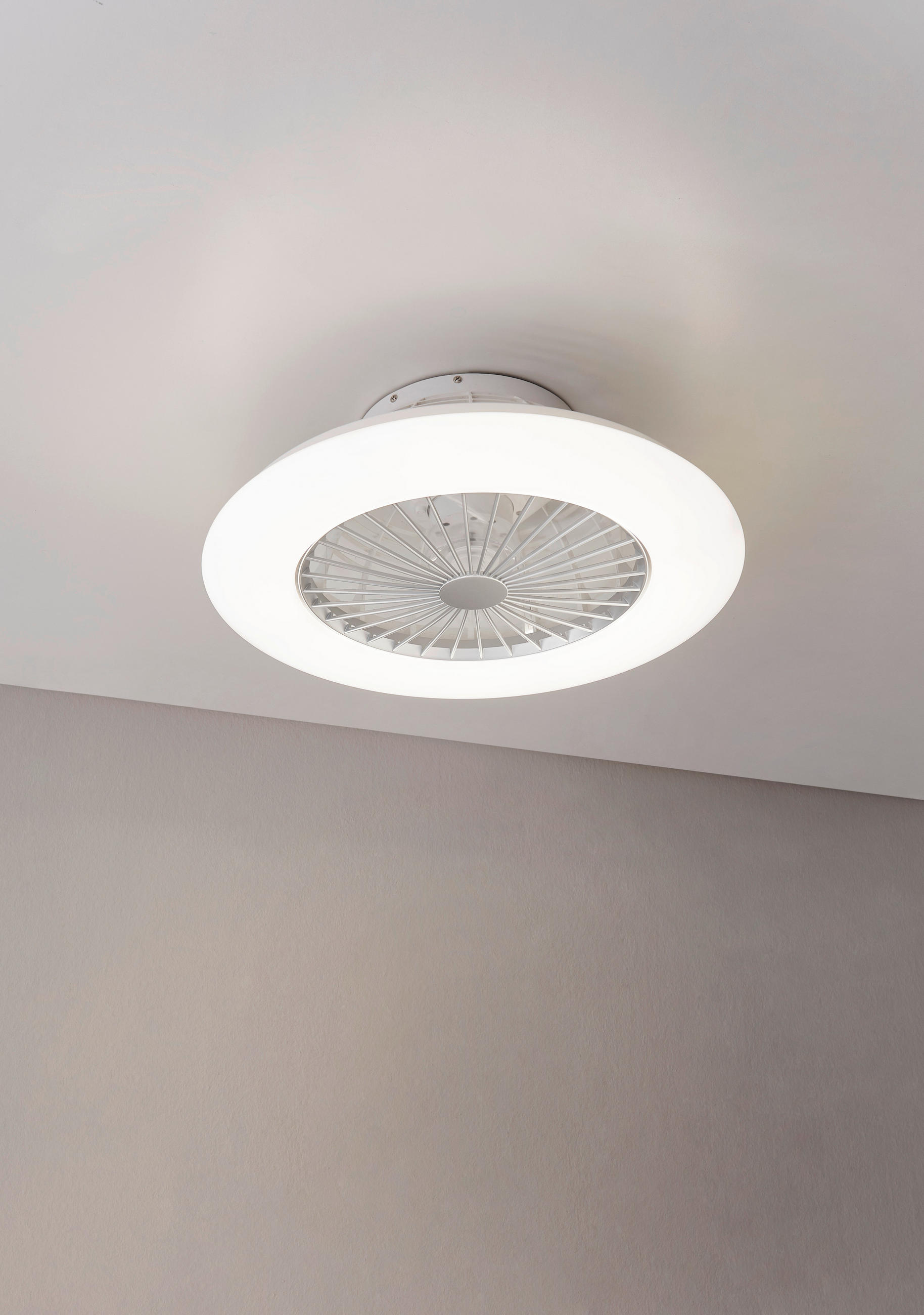 STROPNÝ VENTILÁTOR, 50/16,8 cm - priehľadné/biela, Lifestyle, plast (50/16,8cm) - Mican