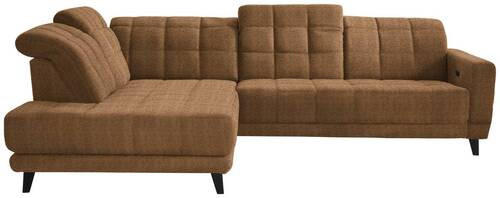 ECKSOFA in Webstoff Braun  216/302 cm  - Schwarz/Braun, Design, Holz/Textil (216/302cm) - Xora