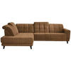 ECKSOFA in Webstoff Braun  216/302 cm  - Schwarz/Braun, Design, Holz/Textil (216/302cm) - Xora