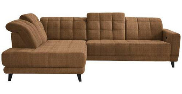 ECKSOFA in Webstoff Braun  - Schwarz/Braun, Design, Holz/Textil (216/302cm) - Xora