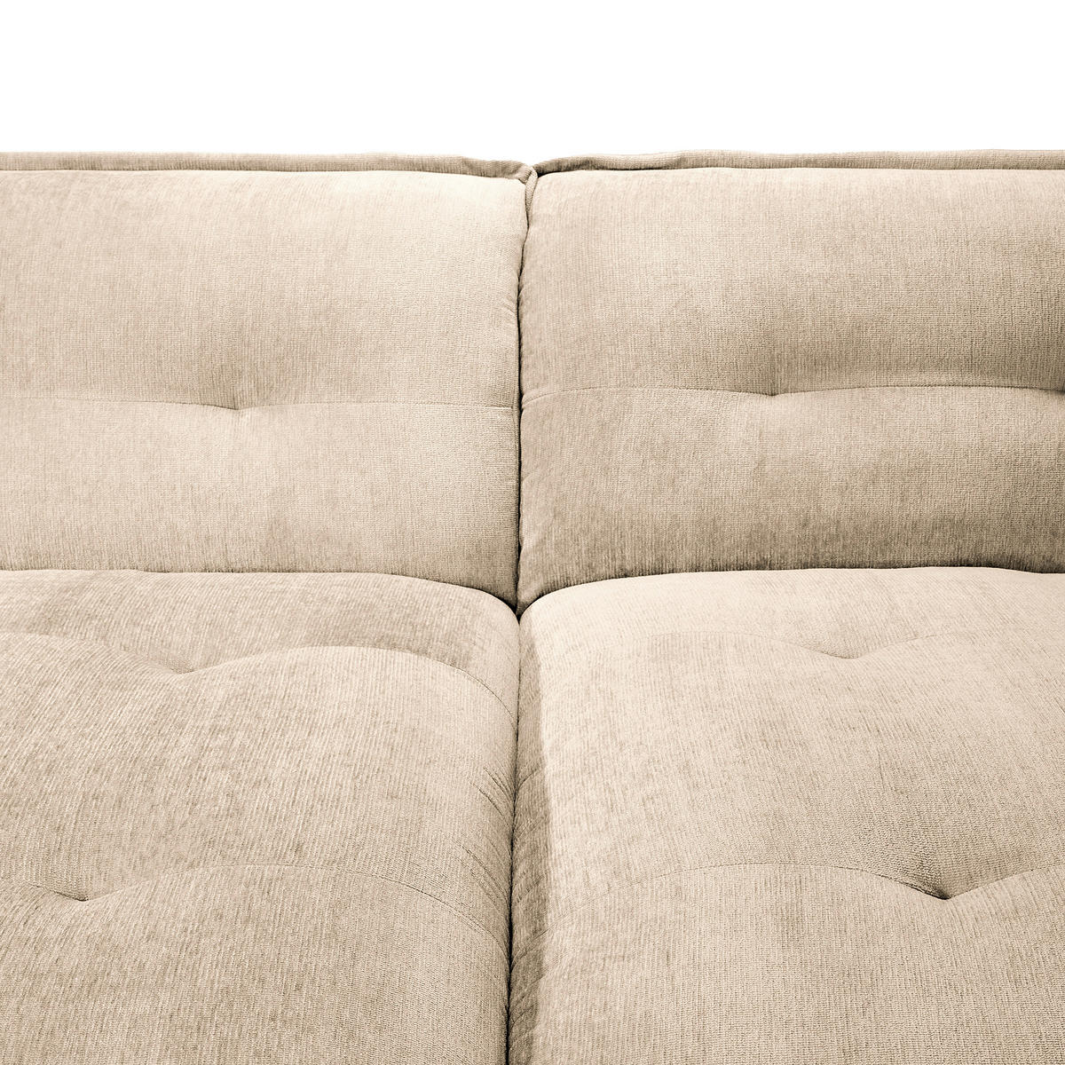 BIGSOFA in Chenille Creme  - Creme/Schwarz, Modern, Kunststoff/Textil (285/87/184cm) - Trendmanufaktur
