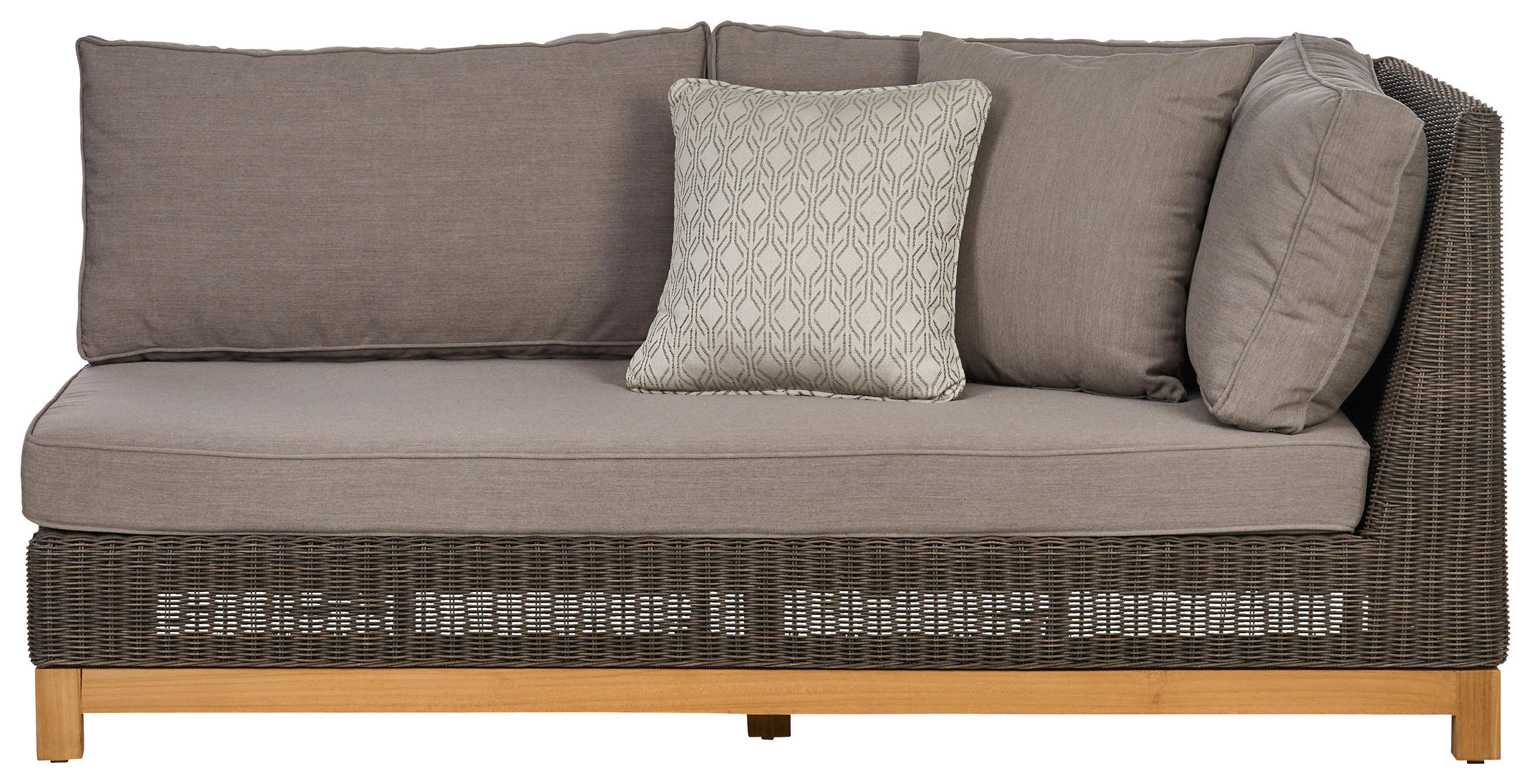 LOUNGESOFA 162/71/91 cm Teakholz massiv Aluminium  - Taupe/Grau, Natur, Holz/Kunststoff (162/71/91cm) - Amatio