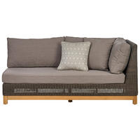 LOUNGESOFA 162/71/91 cm Teakholz massiv Aluminium  - Taupe/Grau, Natur, Holz/Kunststoff (162/71/91cm) - Amatio