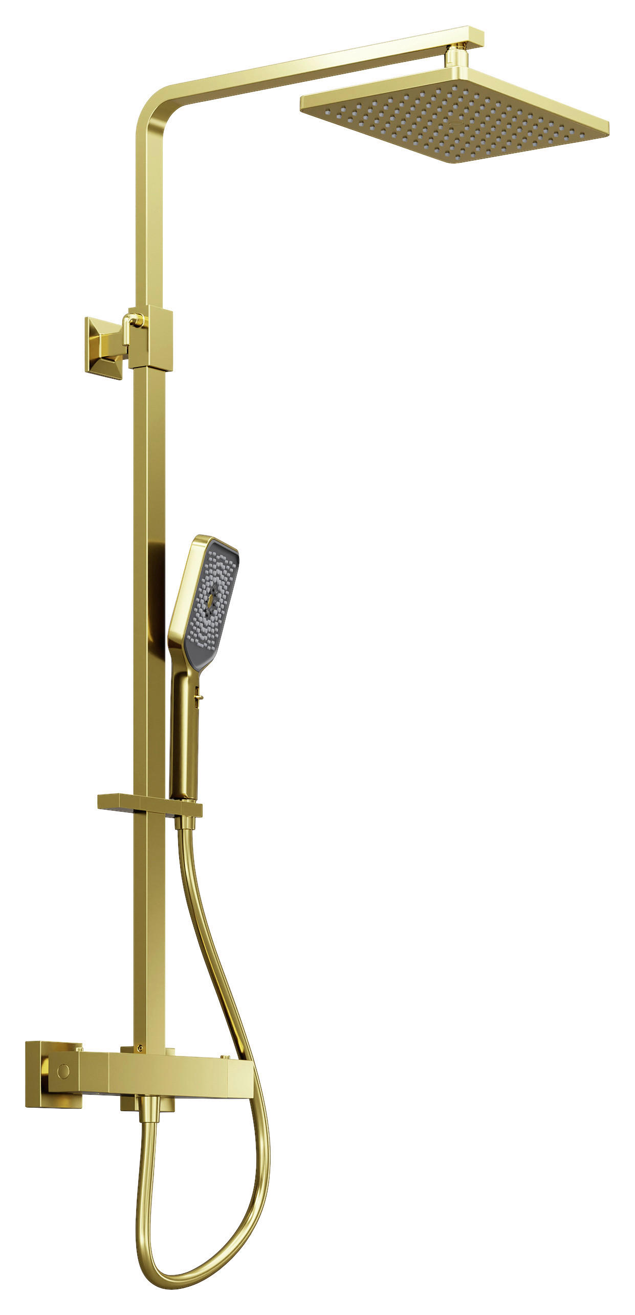 ÜBERKOPFBRAUSESET  - Goldfarben, MODERN, Metall (28,3/120/53,4cm)