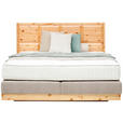 BOXSPRINGBETT 180/200 cm  in Zirbelkieferfarben, Greige  - Greige/Zirbelkieferfarben, Natur, Holz/Textil (180/200cm) - Valnatura