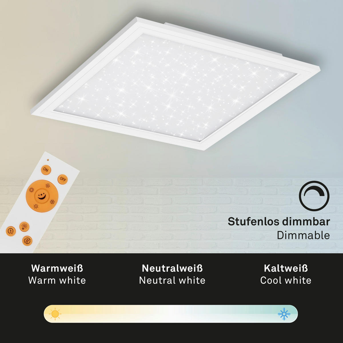 LED SVJETILJKA STROPNA  - bijela, Design, plastika (45/45/6cm)