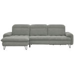 ECKSOFA in Webstoff Silberfarben  - Silberfarben/Schwarz, LIFESTYLE, Textil/Metall (180/310cm) - Valnatura