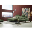 ECKSOFA  in Chenille, Flachgewebe Grün Rücken echt  180/284 cm  - Schwarz/Grün, Design, Textil/Metall (180/284cm) - Dieter Knoll