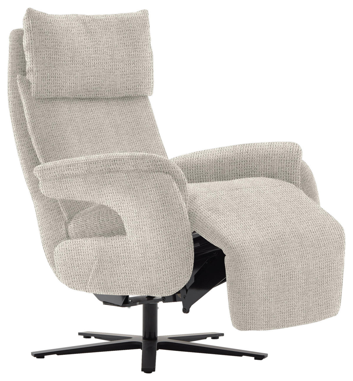 FERNSEHSESSEL in Struktur Silberfarben  - Silberfarben/Schwarz, Modern, Textil/Metall (73/113-117/85cm) - Cantus