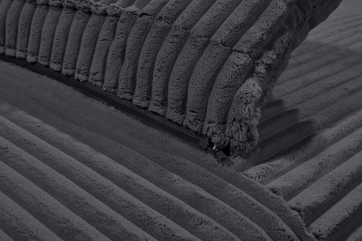 SCHLAFSOFA in Cord Schwarz  - Schwarz, Konventionell, Kunststoff/Textil (211/96/105cm) - MID.YOU