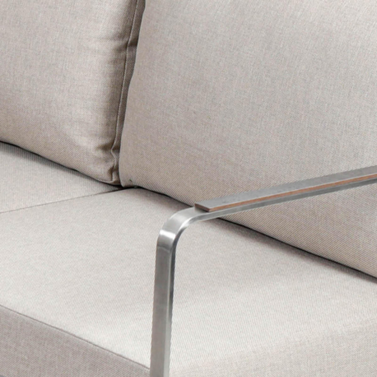 LOUNGEGARNITUR   143/71/70 cm Edelstahl  - Anthrazit/Beige, Basics, Kunststoff/Textil (143/71/70cm) - Gardenson