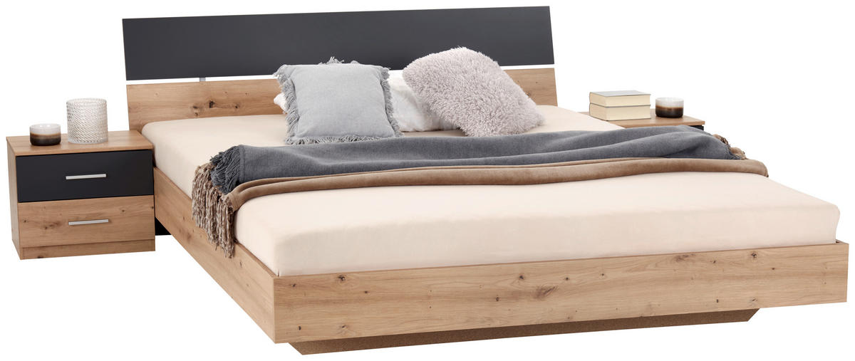SCHLAFZIMMER  in Graphitfarben, Eichefarben  - Eichefarben/Graphitfarben, KONVENTIONELL, Holzwerkstoff - MID.YOU