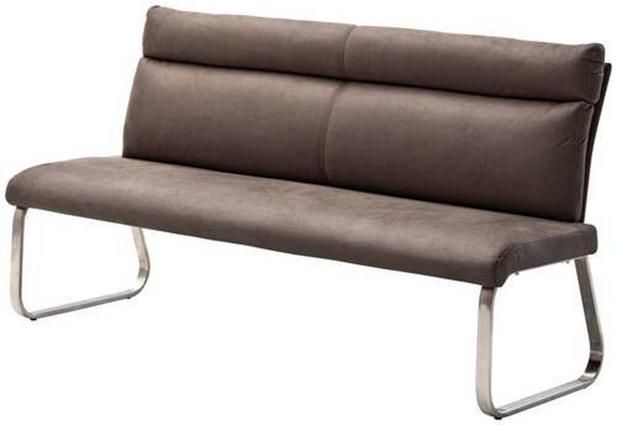 LAVICA, hnedá, farba ušľachtilej ocele - hnedá/farba ušľachtilej ocele, Design, kov/textil (160/98/70cm) - Livetastic
