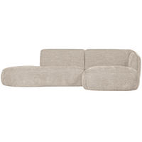 ECKSOFA einzeln stellbar  Polly Sandfarben Webstoff  - Sandfarben/Schwarz, Design, Kunststoff/Textil (275/150cm) - Livetastic