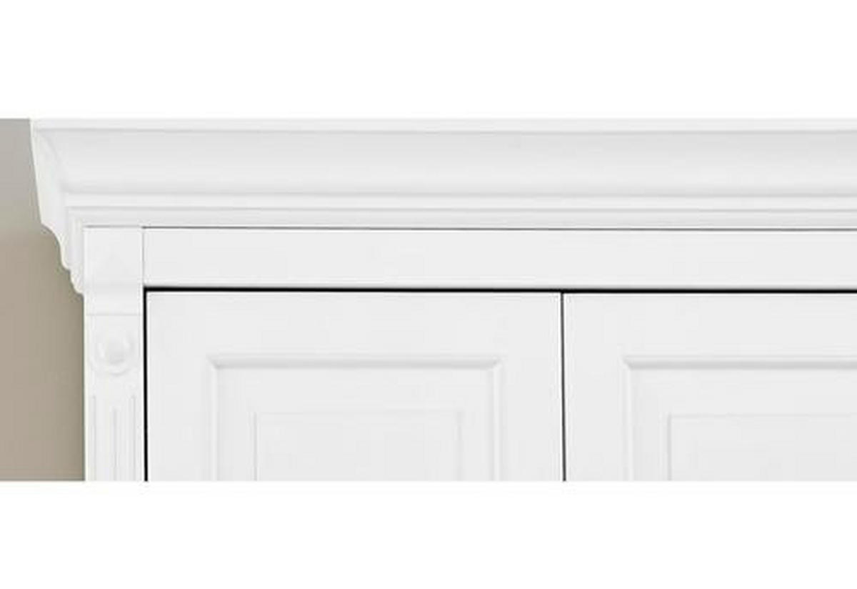 BABYKLEIDERSCHRANK PINOLINO EMILIA Weiß  - Anthrazit/Weiß, ROMANTIK / LANDHAUS, Holzwerkstoff/Metall (178/208/58cm) - Pinolino
