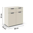 KOMMODE  in 80/81/42 cm  - Champagner/Dunkelgrau, Design, Holzwerkstoff/Metall (80/81/42cm) - Carryhome
