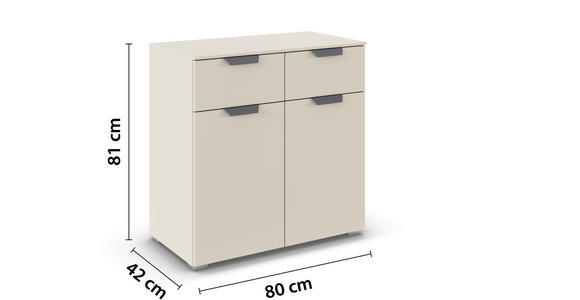 KOMMODE in 80/81/42 cm - Champagner/Dunkelgrau, Design, Holzwerkstoff/Metall (80/81/42cm) - Carryhome