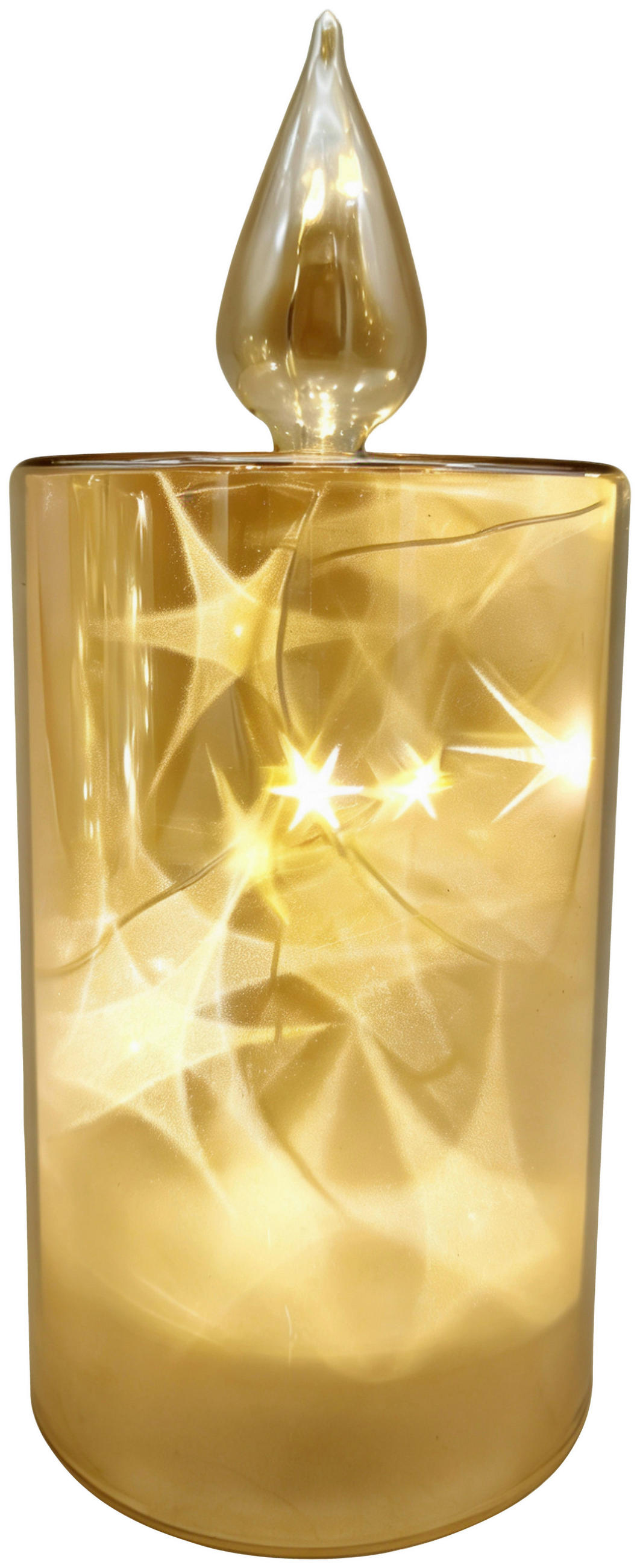 LED-KERZE  - Goldfarben, LIFESTYLE, Glas/Kunststoff (9/21,5cm) - X-Mas