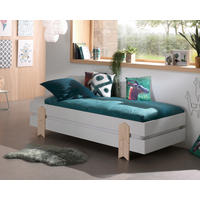 STAPELBETT  90/200 cm  Weiß  - Weiß/Kieferfarben, MODERN, Holz/Holzwerkstoff (90/200cm) - Vipack