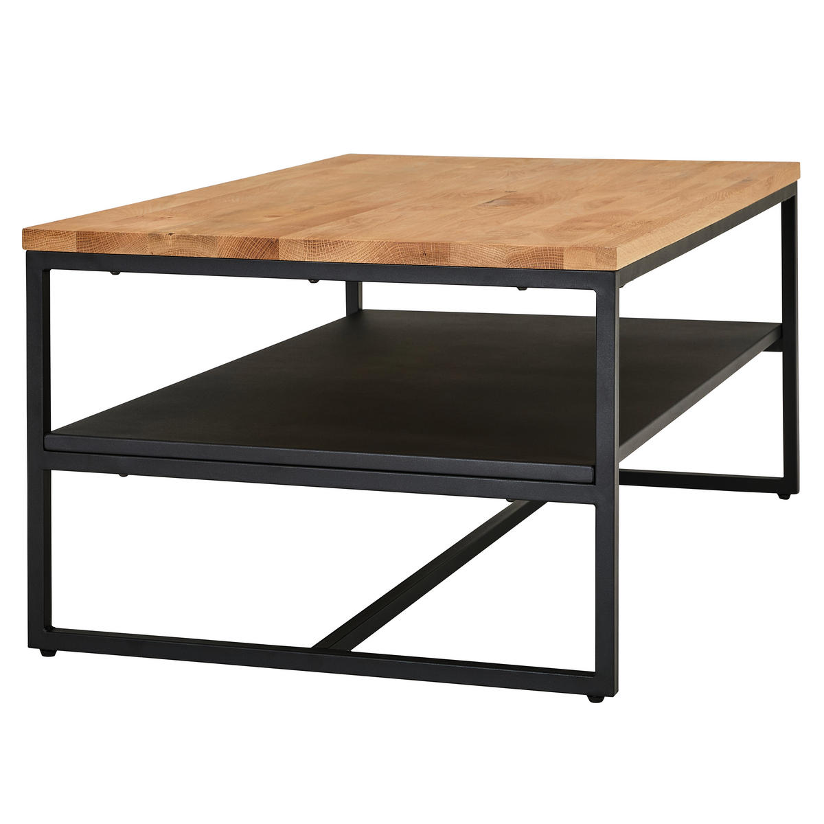 KONFERENČNÍ STOLEK, přírodní barvy, černá, dřevo, kov, 105/65/45,5 cm - černá/přírodní barvy, Design, kov/dřevo (105/65/45,5cm) - MID.YOU