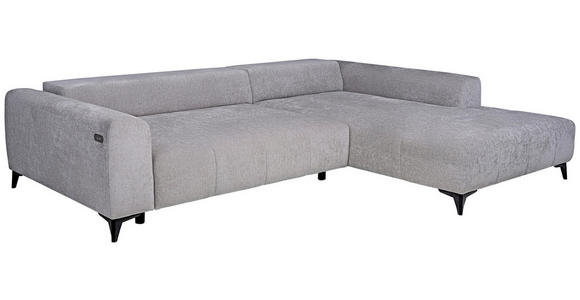ECKSOFA  in Chenille Hellgrau  279/222 cm  - Hellgrau/Schwarz, KONVENTIONELL, Kunststoff/Textil (279/222cm) - Hom`in