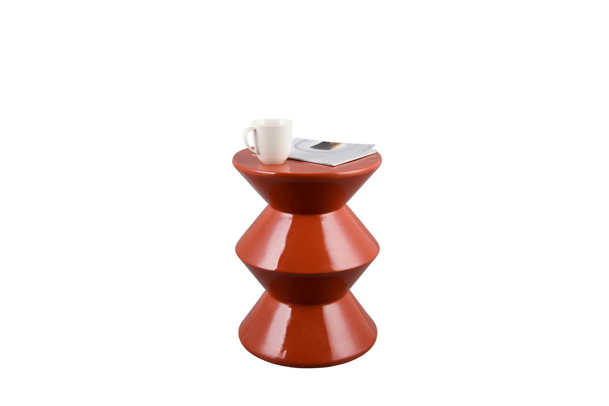 BEISTELLTISCH 34/34/45 cm Dunkelorange rund  - Dunkelorange, MODERN, Keramik (34/34/45cm) - Milino