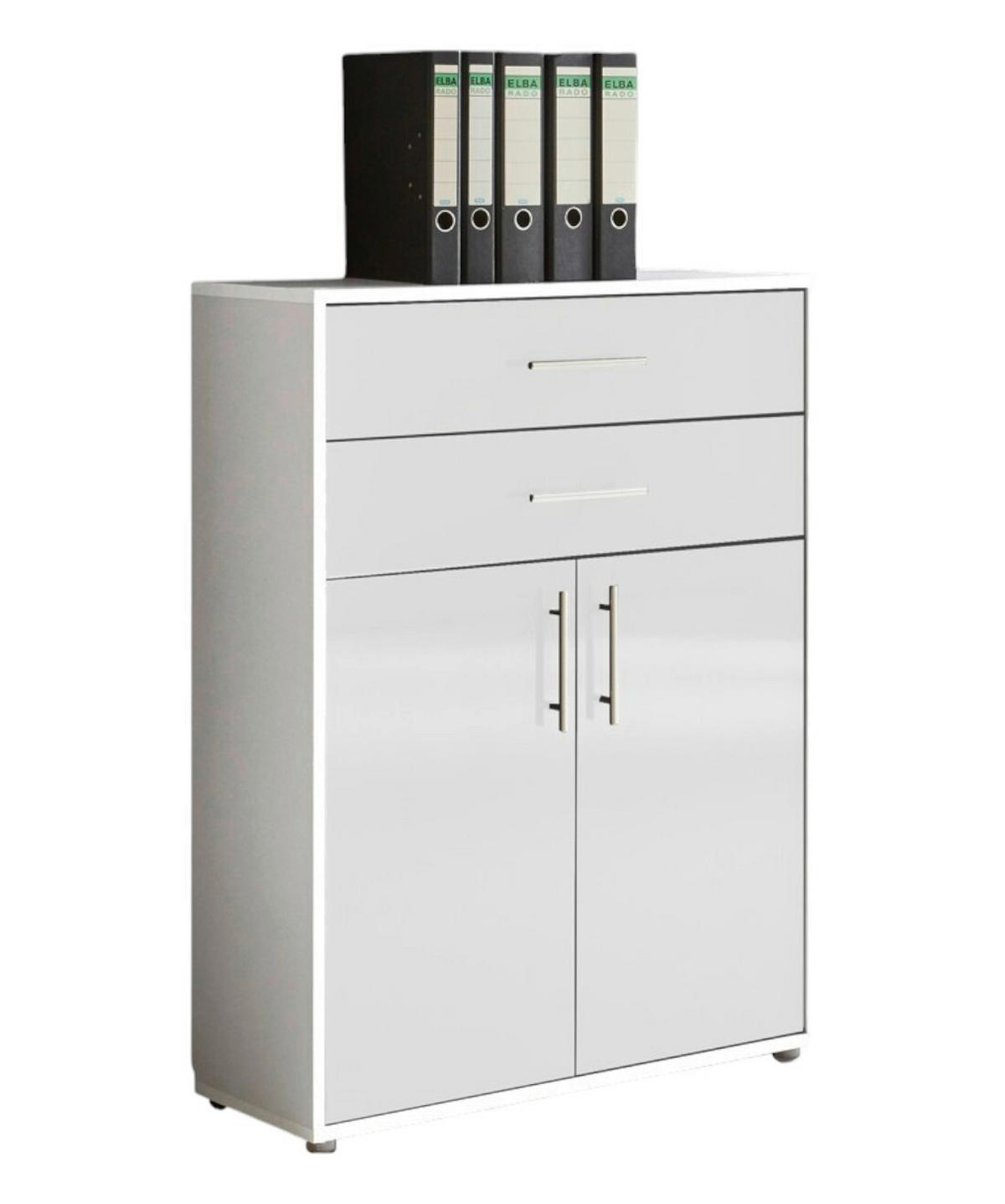 AKTENSCHRANK Weiß, Weiß Hochglanz  - Weiß Hochglanz/Weiß, MODERN, Holzwerkstoff (84,5/114/33cm) - MID.YOU