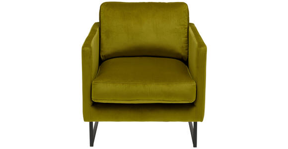 SESSEL Samt Grün - Schwarz/Grün, Design, Textil/Metall (72/78/84cm) - Carryhome