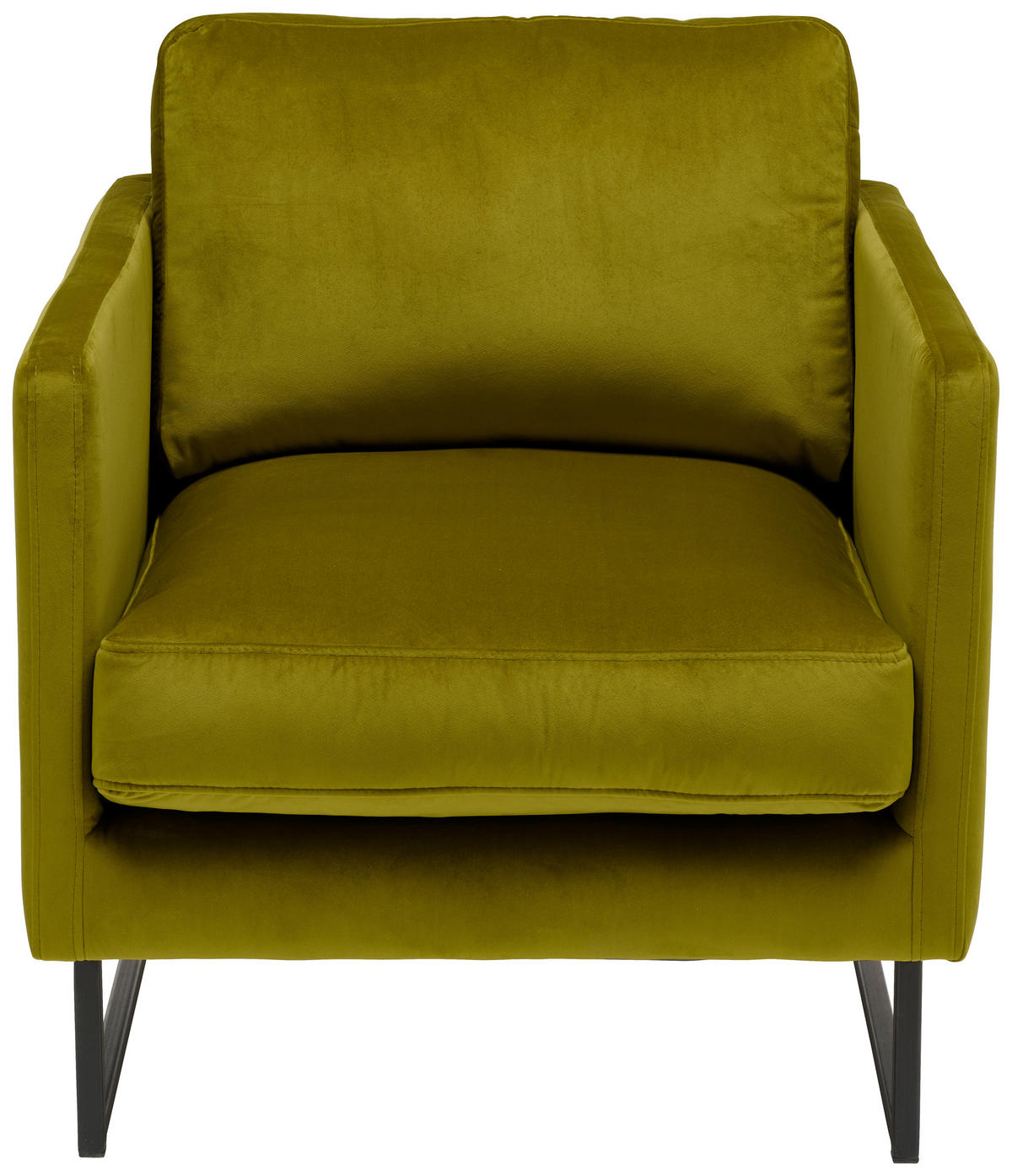 SESSEL Samt Grün    - Schwarz/Grün, Design, Textil/Metall (72/78/84cm) - Carryhome